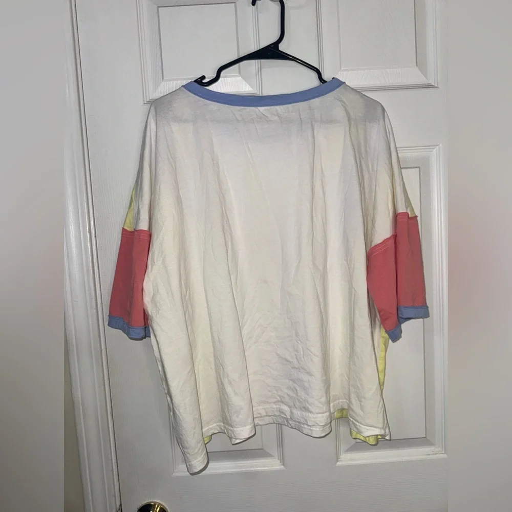 Women’s Pastel Colorblock Short Sleeve Top by Oddi - Picture 4 of 4